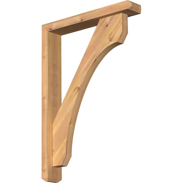 Ekena Millwork Legacy Craftsman Smooth Bracket w/ Offset Brace, Western Red Cedar, 3 1/2"W x 20"D x 28"H BKT0402X20X28LEC04SWR - main